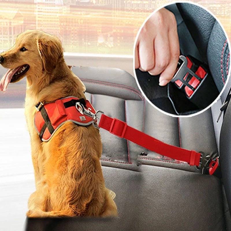 Adjustable Pet Cat Dog Car Seat Belt Pet Seat Vehicle Dog Harness Lead Clip Safety Lever Traction Dog Collars Dogs Accessoires Pets Products