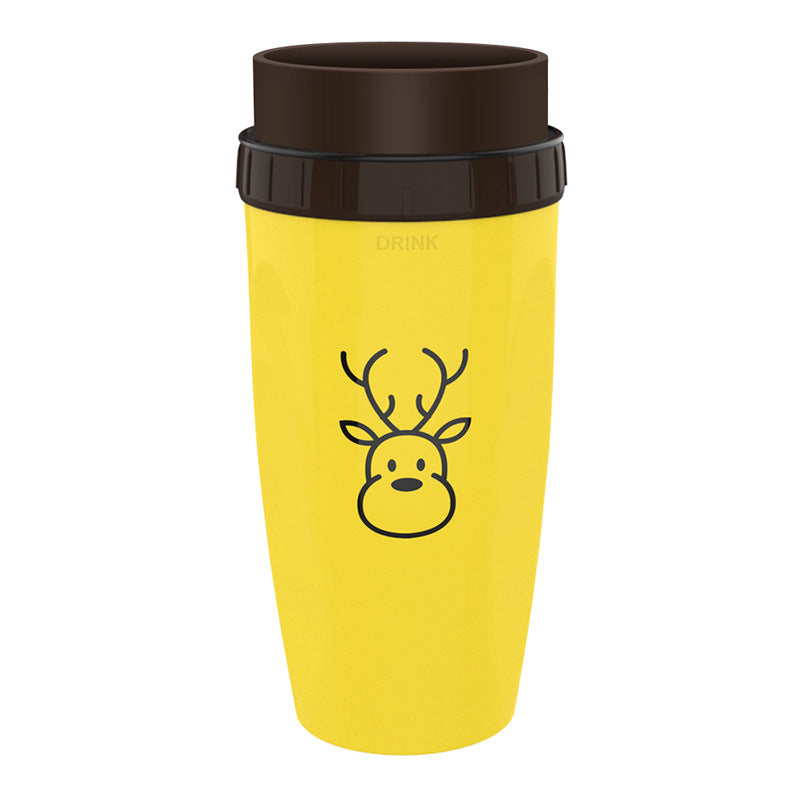 No Cover Twist Cup Travel Portable Cup Double Insulation Tumbler Straw Sippy Water Bottles