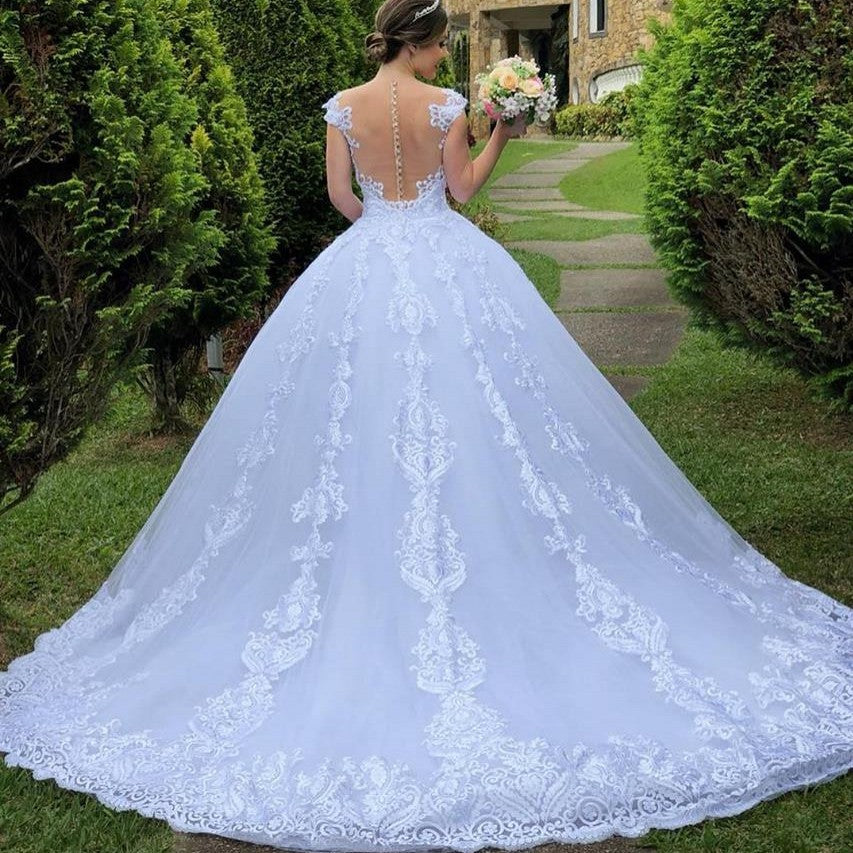 Wedding Dress White Vintage Lace Wedding Dress