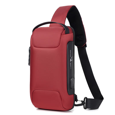 Waterproof USB Anti-theft Bag Men Oxford Crossbody Shoulder Bag Sling Multifunction