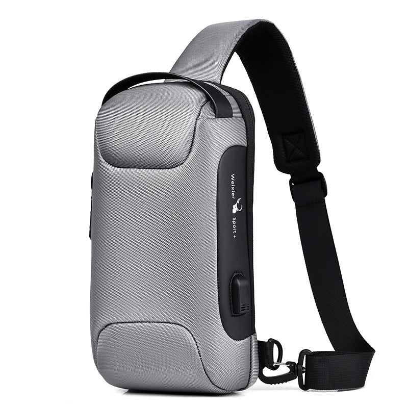 Waterproof USB Anti-theft Bag Men Oxford Crossbody Shoulder Bag Sling Multifunction