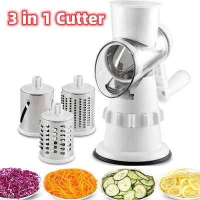 3 In 1 Vegetable Slicer Manual Kitchen Accessories Grater For Vegetable Cutter Round