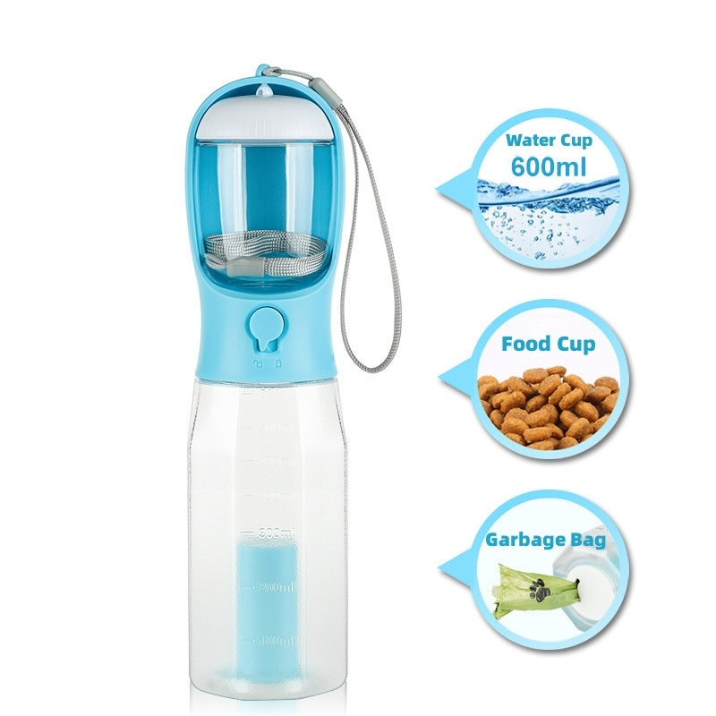 Portable Cat Dog Water Bottle Food Feeder Drinker