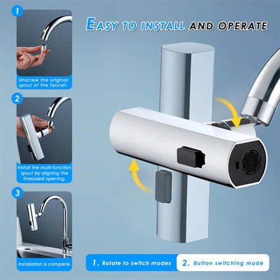 Universal Rotating Kitchen Faucet Waterfall Nozzle